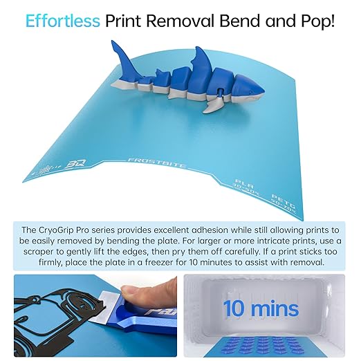 BIQU CryoGrip Pro Frostbite Panda Build Plate for Voron 300/QIDI Plus 4 3D Printers 300x300mm Room Temperature Print Double Sided Upgrade Plate Removable Surface Platform