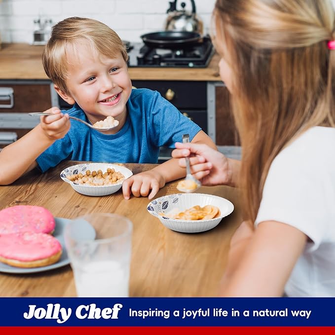 JOLLY CHEF 156 Count Paper Bowls with Leaf Floral Print 12 OZ Disposable Bowls Bulk, Heavy-duty Bowls Perfect for or Parties,Picnics,and Everyday Use