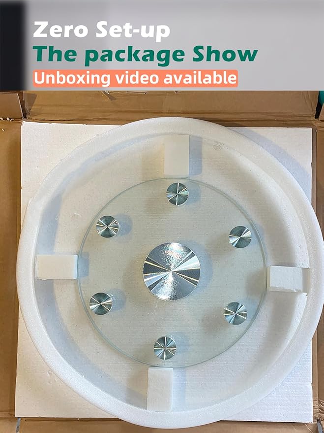 30.7 inch Lazy Susan for Table Top Tempered Glass Rotating Serving Tray for Dining Table, Kitchen Lazy Susan Organizer Spinning Rotating Food Server Party Centerpieces Heavy Duty