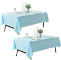 2-Pack 60x144 inch Dusty Blue Table Cloths, Solid Stain and Wrinkle Resistant Oblong Tablecloth, Premium Plain Weave Polyester Fabric Rectangle Table Linen Covers for Hotel, Banquet