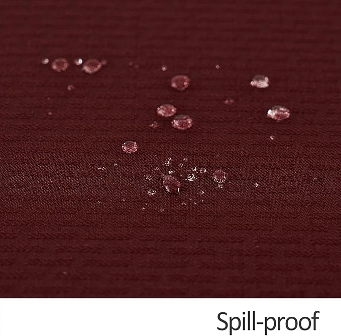 maxmill Square Jacquard Tablecloth Waterproof Spillproof Wrinkle Resistant Soft Weaved Design Table Cloth for Dinner and Party Washable Fabric Cover, Indoor and Outdoor Use, 60 x 60 Inch, Burgundy