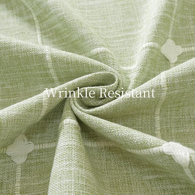 Zobesta Linen 60 Inch Round Tablecloth Green, Cotton Green Linen Table Cloth Plaid Farmhouse Soft Boho Tablecloth for Outdoor, Party, Holiday, Picnic, Dining