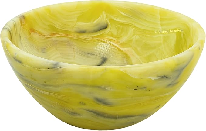 Serpentine Crystal Bowl - 3 Inch Decorative Bowls for Room and Home Decor - Gemstone Healing Crystals for Elegant Display, Positive Energy Balance and Gift