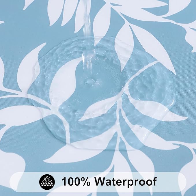 Smiry Rectangle Table Cloth Cover, Waterproof Elastic Fitted Picnic Tablecloth for 4 Foot Tables, Wipeable Flannel Backed Vinyl Tablecloths for Camping, Dining, Outdoor (Baby Blue, 24" x 48")