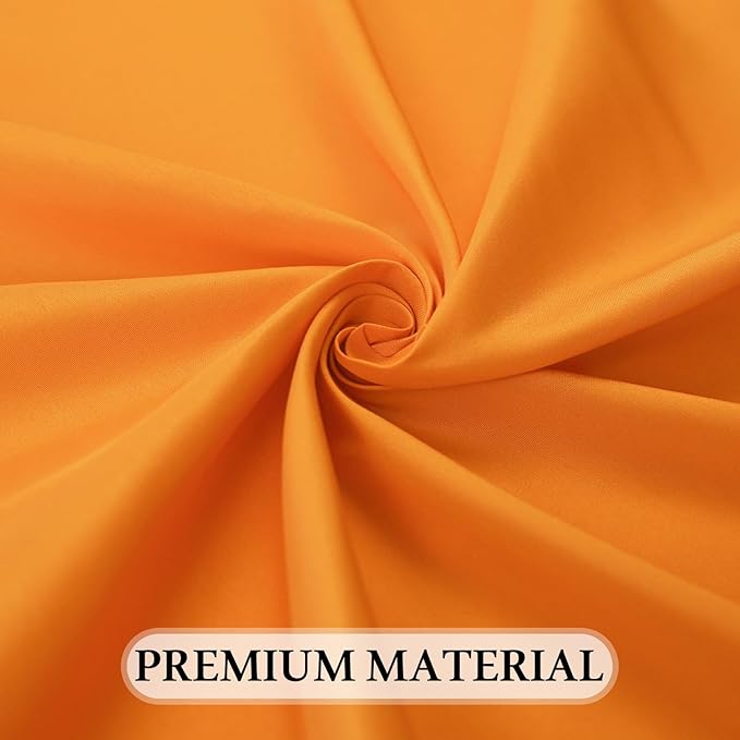 8 Pack Orange Tablecloth 60 x 102 Inch Rectangular Table Cloth for 6 Foot Rectangle Tables, Wrinkle Resistant Washable Rectangle Fabric Table Covers for Wedding Party Banquet Buffet and Camping