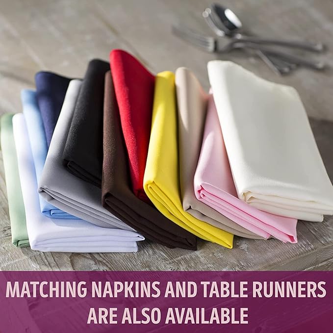 LA Linen Polyester Poplin Washable Rectangular Tablecloth, Stain and Wrinkle Resistant Table Cover 90x132, Fabric Table Cloth for Dinning, Kitchen, Party, Holiday 90 by 132-Inch, Hot Pink