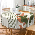 Laeacco 24 Inch Boho Mid Century Round Tablecloth Abstract Rainbow Sun Modern Geometric Art Print Table Cloth Washable Waterproof Wrinkle Free Table Cover for Kitchen Dining Picnic Party Decoration
