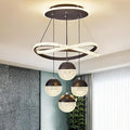 Modern LED Chandeliers, Dimmable 3-Color Kitchen Island Pendant Light for Dining Room, Bedroom, Living Room, Contemporary Hanging Ceiling Light, Linear Island Lamp ﻿