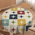 Middle Century Modern Round Tablecloth, Retro Mid Century Geometry Abstract Bohemia Tablecloth for Home Party Dining Room Kitchen Decor 50Inch(127cm)