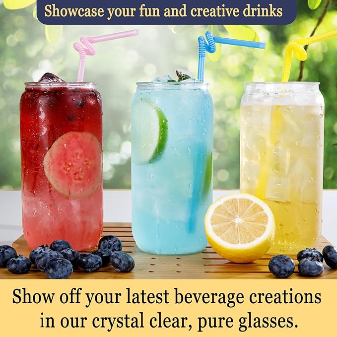 Nervure 12 Pack Can Shaped Plastic Cups - 16oz Classic Drinking Cups - Beer Can & Iced Coffee Tumbler - Smoothie, Boba Tea, Cocktail