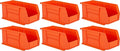 Hudson Exchange 11" x 5-1/2" x 5" (6 Pack) Plastic Stackable Storage Bin and Hanging Container, Orange