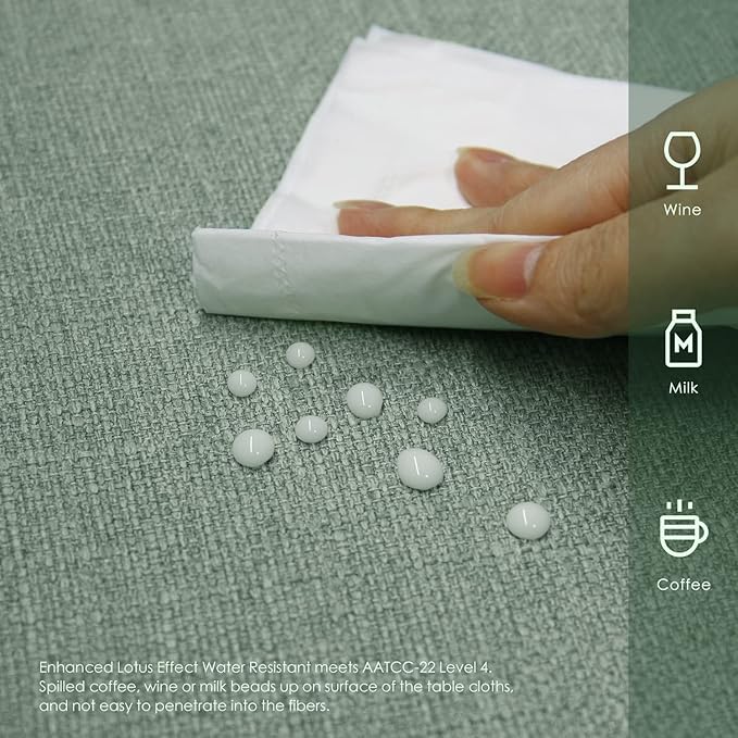 BALCONY & FALCON Rectangle Tablecloth Washable Wrinkle Resistant and Water Proof Table Cloth Decorative Linen Fabric Tablecloths for Dining Parties Kitchen Wedding Outdoor Use (Celadon Green, 55x95)