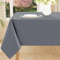 Smiry Rectangle Table Cloth, Waterproof Anti-Scratch Polyester Tablecloth, Decorative Washable Fabric Table Cover for Dining, Buffet, Parties and Outdoor, 60x84, Grey