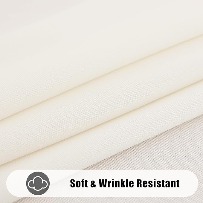 Smiry 4 Pack Rectangle Table Cloth, Waterproof Anti-Scratch Polyester Tablecloth, Decorative Washable Fabric Table Cover for Dining, Buffet, Parties and Outdoor, 60x120, Beige