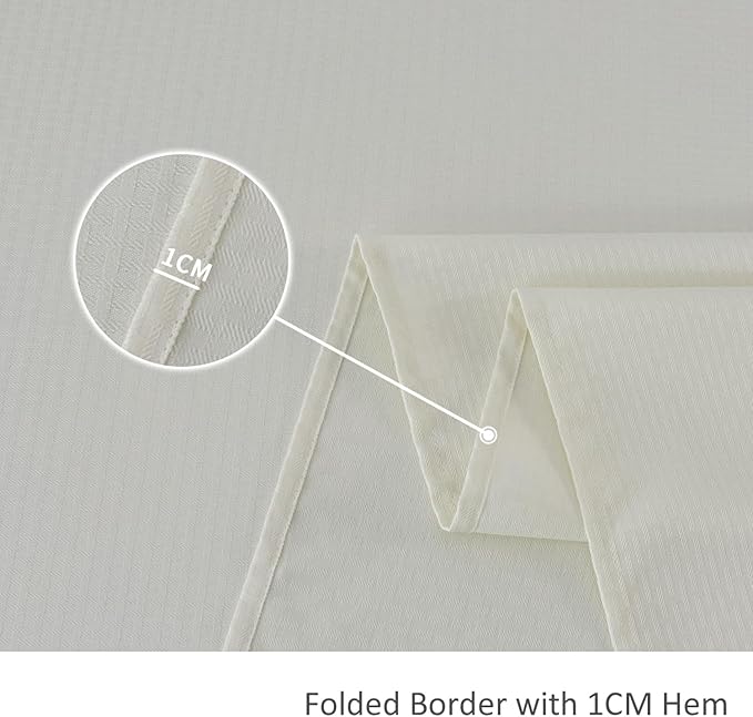 maxmill Rectangle Tablecloth Weaved Pattern Waterproof Spillproof Wrinkle Free Table Cloth, Kitchen Dining Tabletop Decoration, Fabric Table Cover for Holiday Parties, 52 x 70 Inch, Ivory