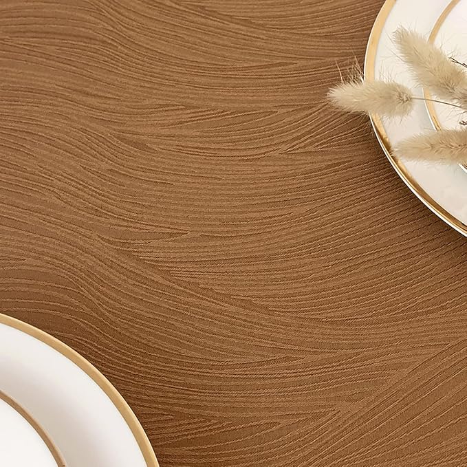 maxmill Harvest Swirl Design Table Cloth Waterproof Wrinkle Resistance Heavy Weight Soft Tablecloth for Fall Harvest Thanksgiving Dinning Tabletop Decoration Rectangle 60 x 120 Inch, Fall Leaf