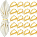 KPOSIYA Napkin Rings Set of 48, Matte Gold Napkin Rings Bulk for Table Settings, D-Shape Napkin Holders Rings for Dinner Table Decor, Easter, Fall,Thanksgiving, Christmas, Party,（Matte Gold，48 pcs）