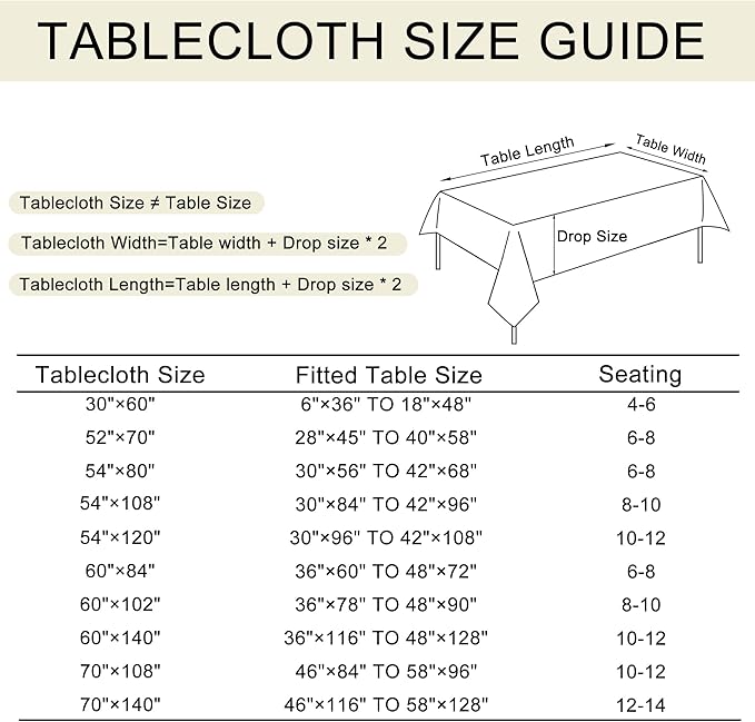 JIUZHEN Faux Linen Farmhouse Tablecloth Rectangular, Wrinkle Stain Resistant Table Cloth Rectangle Table Cover for Kitchen Dining, Holiday Party Dinner, Stone, 54 x 108 Inch