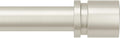 Curtain Rods for Windows 16 to 144 Inches Adjustable Length 1 Inch Diameter Window Curtain Rod with Aluminium End Cap, Brushed Nickel