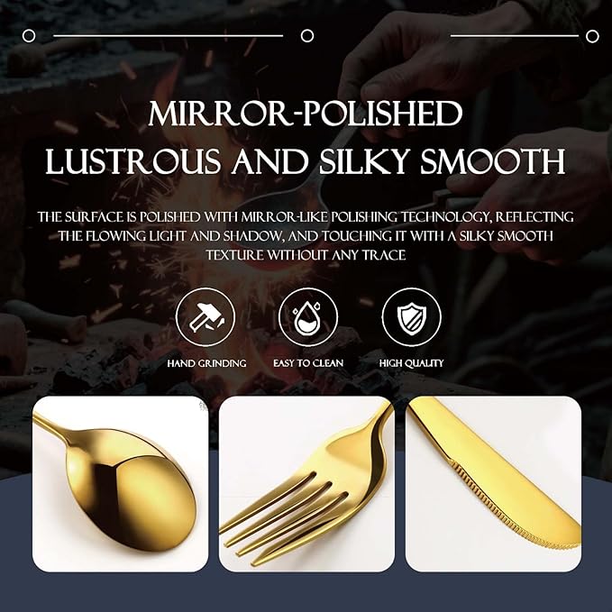 20-piece Silverware Set With Ceramic Handle, Premium Food Grade Stainless Steel Flatware Sets, Mirror Polished Cutlery Set, Dishwasher Safe (for 4 People)