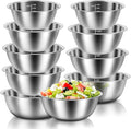 10 Pack Stainless Steel Bowls ，Nesting Mixing Bowl Set with Scale Marks, 5 Different Size (4.5, 3,2,1.5,0.7QT) Baking Bowls Mixing Set for Kitchen Food Storage, Cooking, Baking (10)