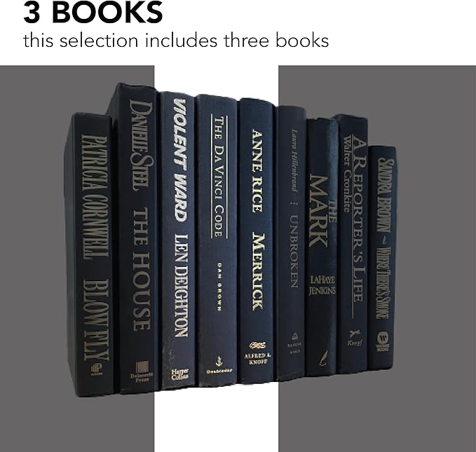 Real Books by Color® (Set of 3, Black Gold) Decorative Bookshelf Home Decor Shelf Styling Photo Prop