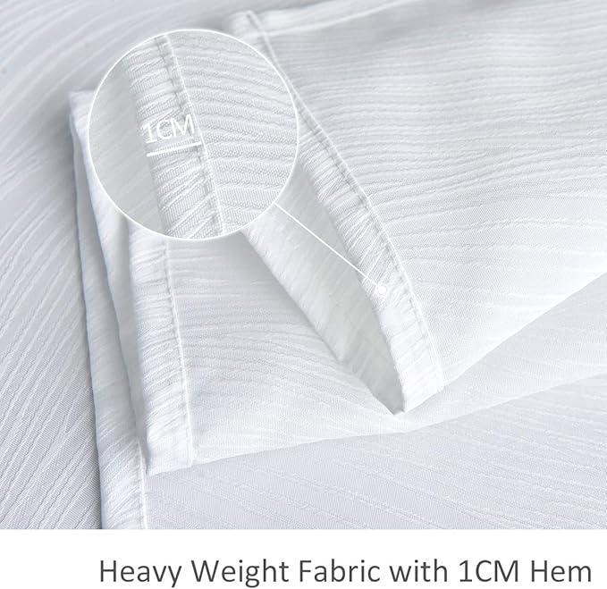 maxmill Jacquard Table Cloth Waving Pattern Water Proof Wrinkle Free Heavy Weight Soft Tablecloth Decorative Fabric Table Cover for Outdoor and Indoor Use Rectangular 60 x 104 Inch White