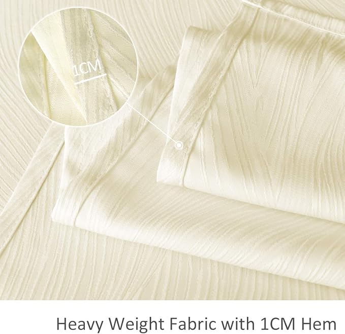 maxmill Jacquard Tablecloth Swirl Design Spillproof Wrinkle Free Heavy Weight Soft Table Cloth Decorative Fabric Table Cover for Outdoor and Indoor Use Oblong 60 x 120 Inch Ivory