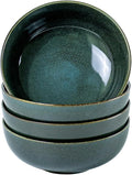 UNICASA Ceramic Cereal Bowls Set, 18 OZ Salads Bowls Set of 4, Dessert Serving Bowl for Soup, Reactive Glaze Ramen Bowls, Microwave Oven and Dishwasher Safe (Teal)