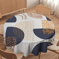Abstract Modern Art Mid Century Round Tablecloth, Mid Century Rustic Boho Art Pattern Tablecloth for Home Party Dining Room Kitchen Decor 50Inch(127cm)