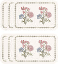 ISAENNE French Cottage Floral Rectangle PVC Placemats Set of 6, Waterproof and Heat-Resistant Place Mats.Decoration for Kitchen, Dinning, Parties, Holiday,12"*17"