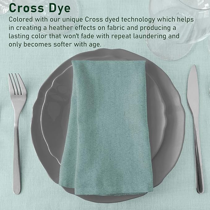 Ruvanti Cloth Napkins Set of 12, 18x18 Reusable Napkins Cloth Washable, Soft & Durable Table Napkin, Poly Cotton Fabric Dinner Napkins for Parties, Christmas, Thanksgiving, Weddings - Teal