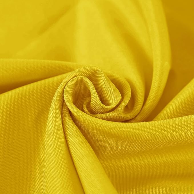 Fokitut 2 Pack Waterproof Round Tablecloth, 60 Inch, Stain Resistant and Wrinkle Polyester Table Cloth, Fabric Table Cover for Kitchen Dining, Wedding, Party, Holiday Dinner-Yellow