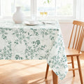 H.VERSAILTEX Linen Table Cloths Floral Printed Tablecloth Spill-Proof Waterproof Table Cover for Dining Buffet Feature Soft and Thick Fabric Wrinkle Free, 60 x 104 Inch, Retro Floral - Sage