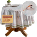 Maison d' Hermine Table Cloth Round Table 100% Cotton 63 Round Inches Tablecloth Reusable Decorative for Dining Room Farmhouse Home Valentines Day Decorations Spring Summer - Flying Birds
