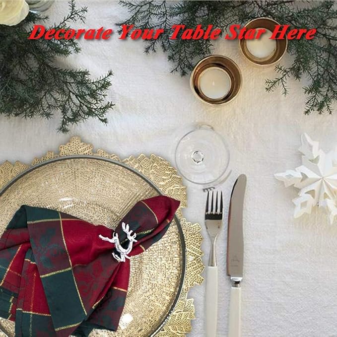 Napkin Rings Set of 8 Silver Set of 8 Napkin Rings Christmas, Holidays, Thanksgiving Deer -o