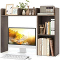 Tangkula Desktop Bookshelf, Countertop Storage Hutch with Shelves for Computer Desk, Desk 3-Tier Display Rack, Multipurpose Wood Desktop Hutch Storage Organizer for Dorm Office