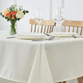 maxmill Weaved Texture Tablecloth Water Resistance Antiwrinkle Spillproof Soft Washable Table Cloth for Dining Room, Buffet Banquet Parties Holiday Dinner, Rectangular 70 x 108 Inch, Ivory