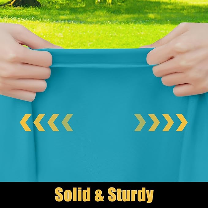 Smiry Rectangle Picnic Table Cloth, Waterproof Elastic Fitted Tablecloths for 6 Foot Tables, Washable Polyester Table Cover for Camping, Indoor and Outdoor (Teal, 30"x72")