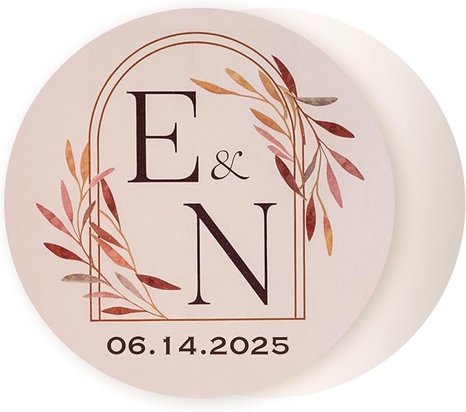100 Pack Personalized Wedding Coasters, Custom Cardboard Coasters for Drinks with Photo Print and Text, Keepsake Wedding Favors and Gifts for Couples, 3.95" Round (Design 3)