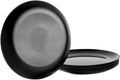 10.5 inch Ribbed Dinner Plate Set of 6, Round Opal Glass Black Dinnerware Plates, Dishwasher and Microwave Safe