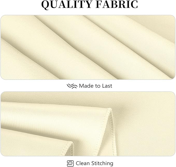 8 Pack Beige Tablecloth 60 x 102 Inch Rectangular Table Cloth for 6 Foot Rectangle Tables, Wrinkle Resistant Washable Polyester Fabric Table Covers for Wedding Party Banquet Buffet and Camping