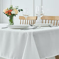 maxmill Weaved Texture Tablecloth Water Resistance Antiwrinkle Spillproof Soft Washable Table Cloth for Dining Room, Buffet Banquet Parties Holiday Dinner, Rectangular 60 x 108 Inch, White