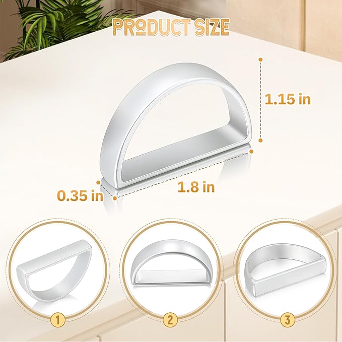 KPOSIYA Napkin Rings Set of 48, Metal Silver Napkin Rings Bulk for Table Settings, D-Shape Napkin Holders Rings for Dinner Table Decor, Easter, Fall,Thanksgiving, Christmas, Party,（Silver 48 pcs）
