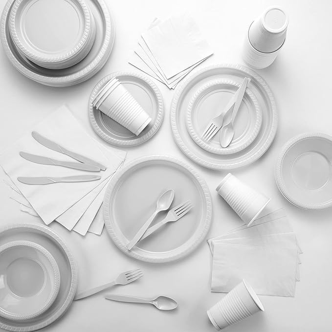 100 Pack White Beverage Napkins, Big Party Pack, 2 Ply, Ideal for Wedding, Party, Birthday, Dinner, Lunch, Cocktails. (5” x 5”) by Amcrate