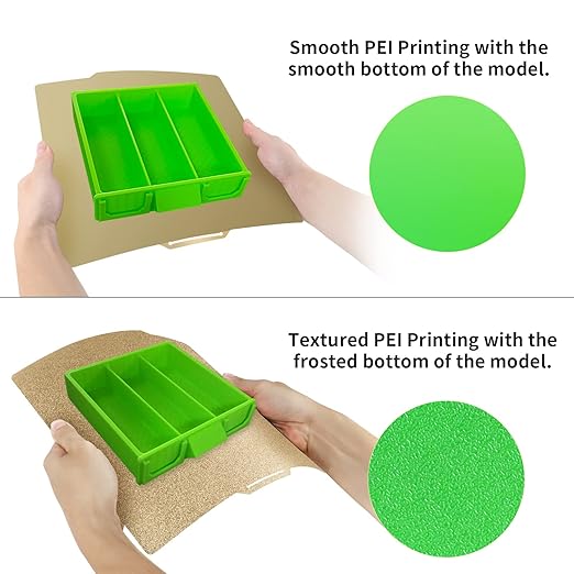 Smooth + Textured PEI Build Plate Print Bed 257x257mm, Double Sided PEI Spring Steel Sheet Flexible for Bambu Lab X1/X1C/P1P/P1S/P2S/A1