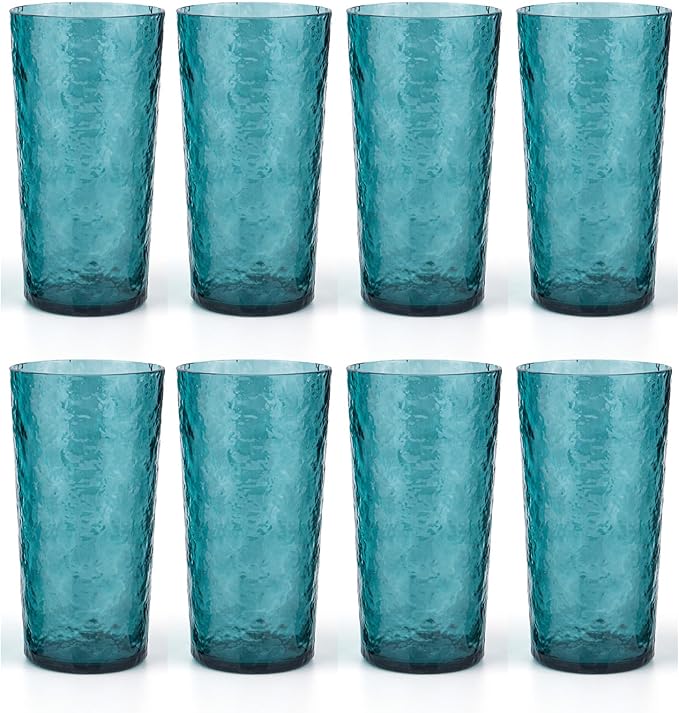 KX-WARE 18-ounce Acrylic Highball Glasses Plastic Tumbler, set of 8 Green