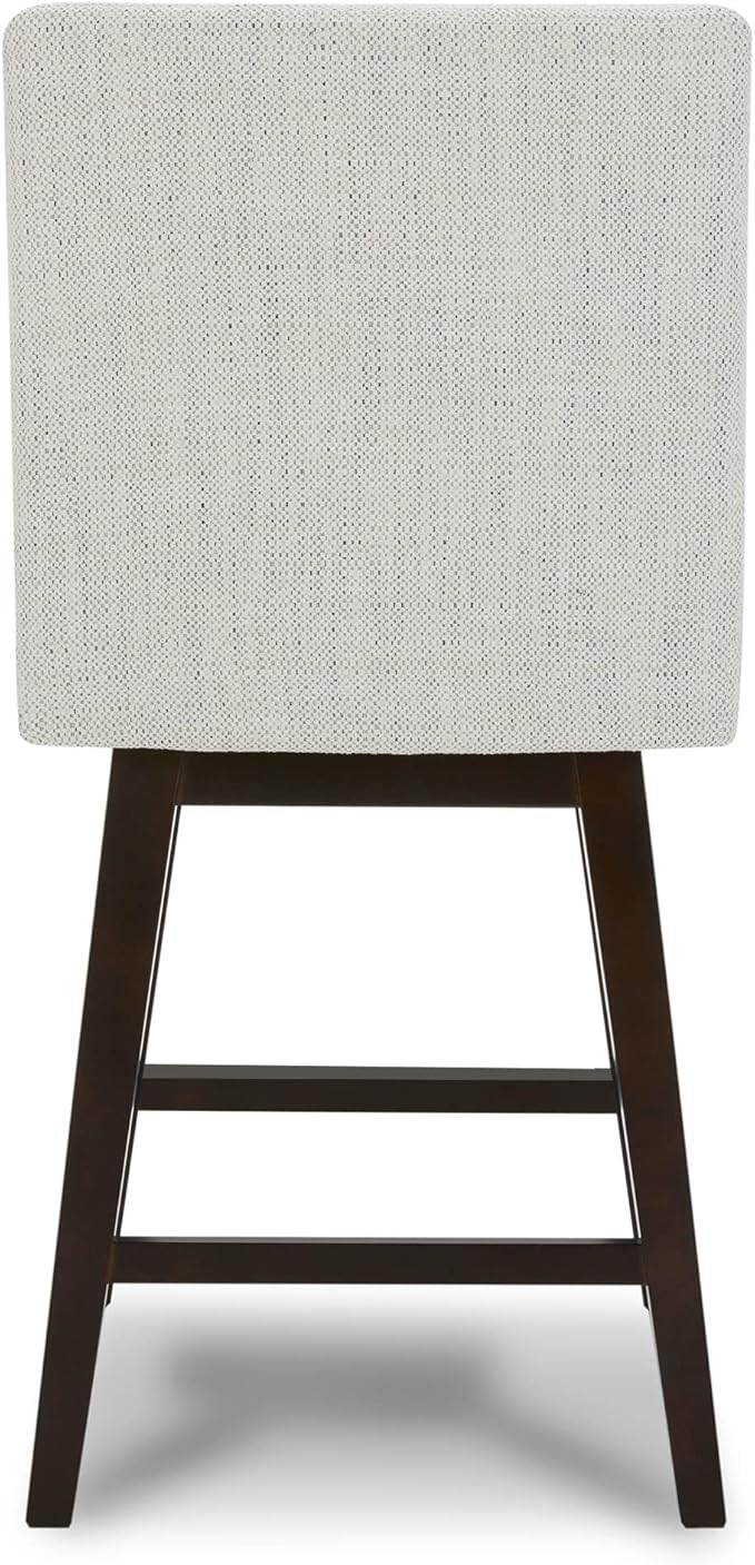 CHITA Counter Height Swivel Bar Stools Set of 4, FSC Certified Upholstered Fabric Barstool Chairs with Back, 26.8" H Seat Height, Fabric in Ivory