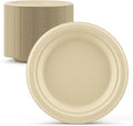 Mat Board Center, 7-Inch, 1000-Count, Compostable Plates, Natural Bamboo Fibers, Everyday Tableware -– Disposable Round Shape - Microwave-Safe - Gluten-Free - Eco-Friendly