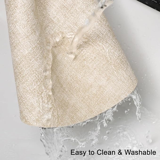 Placemats and Coasters, Washable Placemats Round Faux Leather Wipeable Place Mats Non Slip Heat Resistant Indoor Outdoor Table Mats (Set of 4, Light Gray Cream-White)